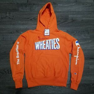 CHAMPION x Wheaties Reverse Weave Pullover Hoodie Mens SMALL‎ Orange